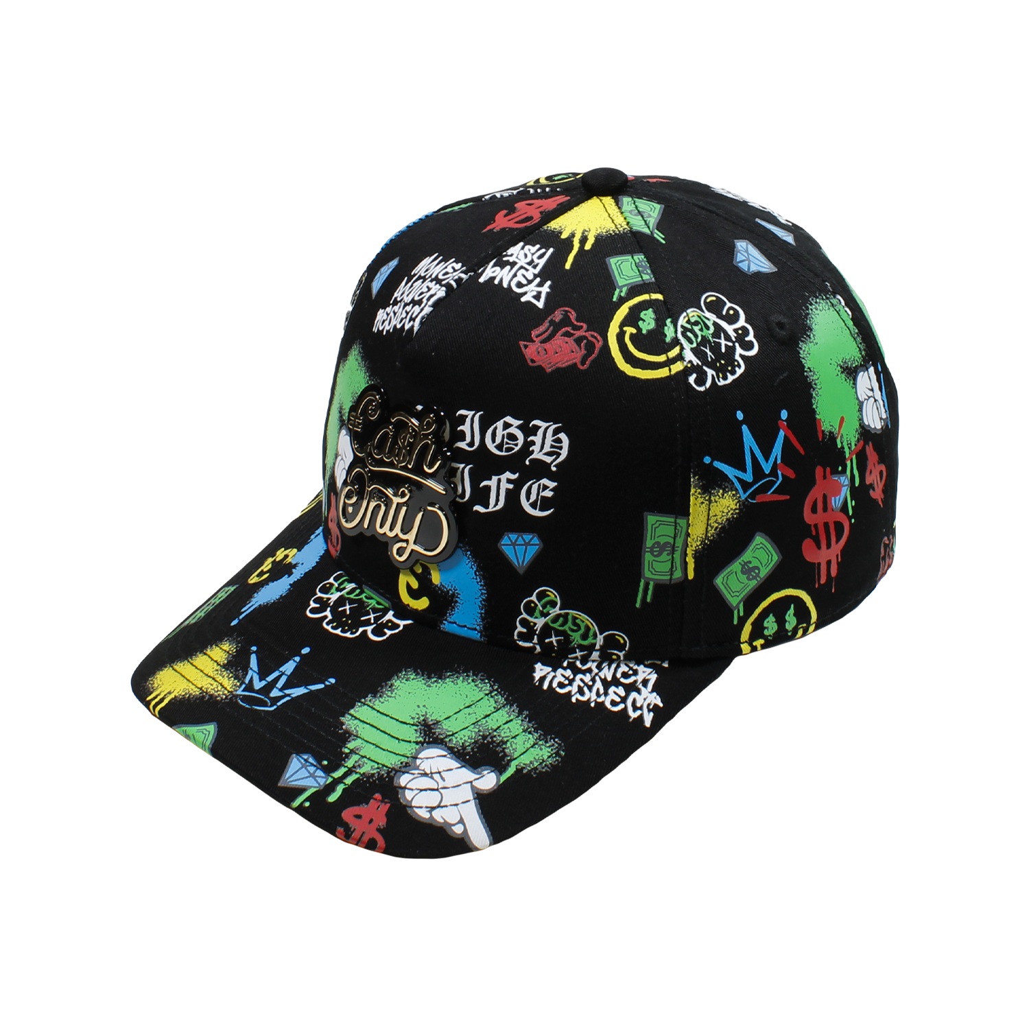 New Full Print Black Black